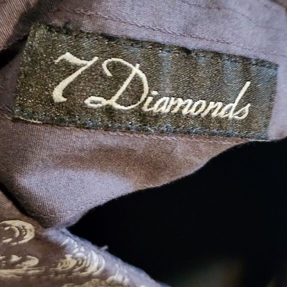 7 Diamonds Mens Dark Gray Long Sleevel Shirt Size Large Western - Picture 10 of 11
